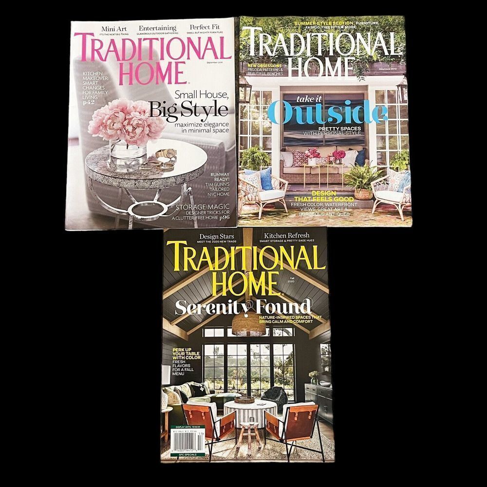 Lot of 3 Traditional Home Magazine‎ Issues  2016 2019 2020 Design Decor